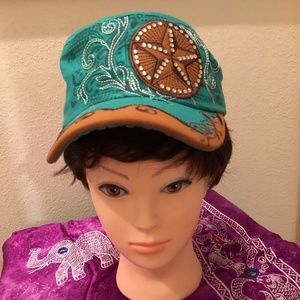 Bling Texas Star Distressed Cadet Cap Baseball Hat